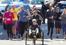 This Woman Ran 26.2 Miles Across the Boston Marathon Route While Pushing Her Quadriplegic Boyfriend